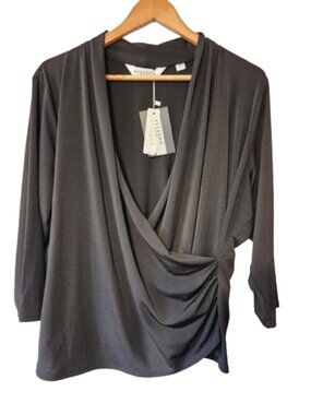NWT Allison Taylor Black Blouse Top Size 2X